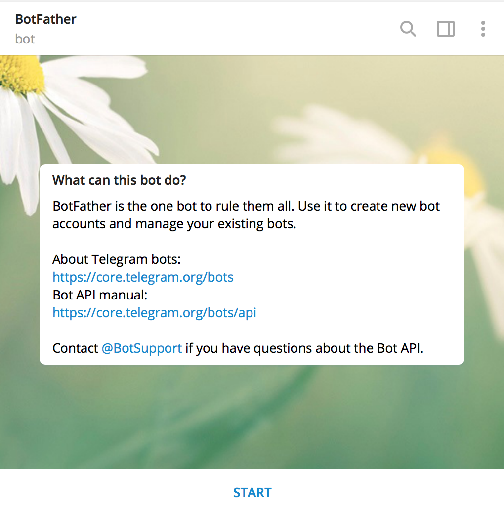 BotFather Chat starten